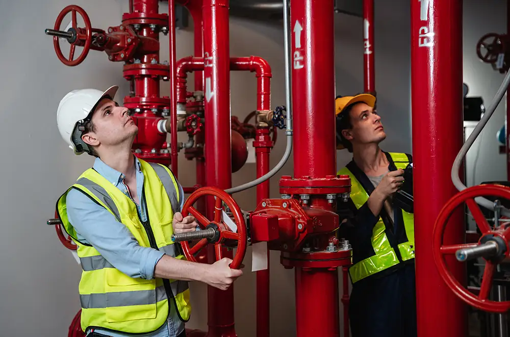 workers working on water pipes