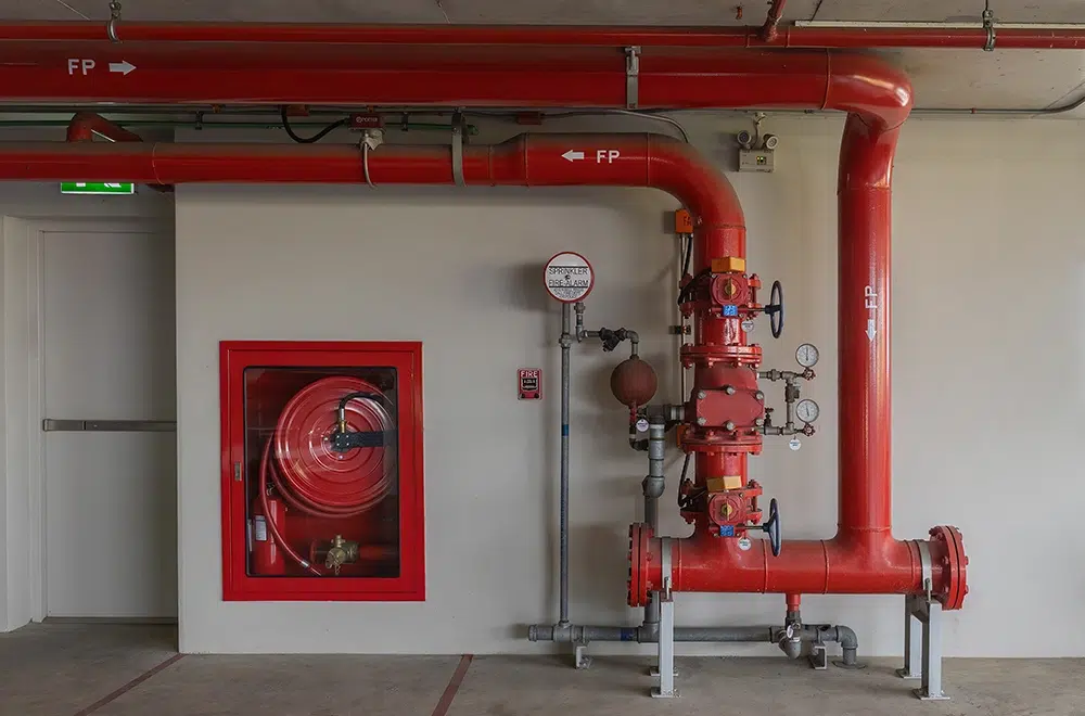 a hooked up gas suppression system